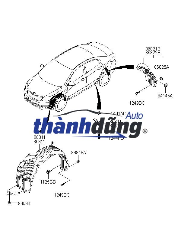 CHẮN BÙN BÁNH SAU PHỤ HYUNDAI CRETA | 86832A0000 - Ảnh 4