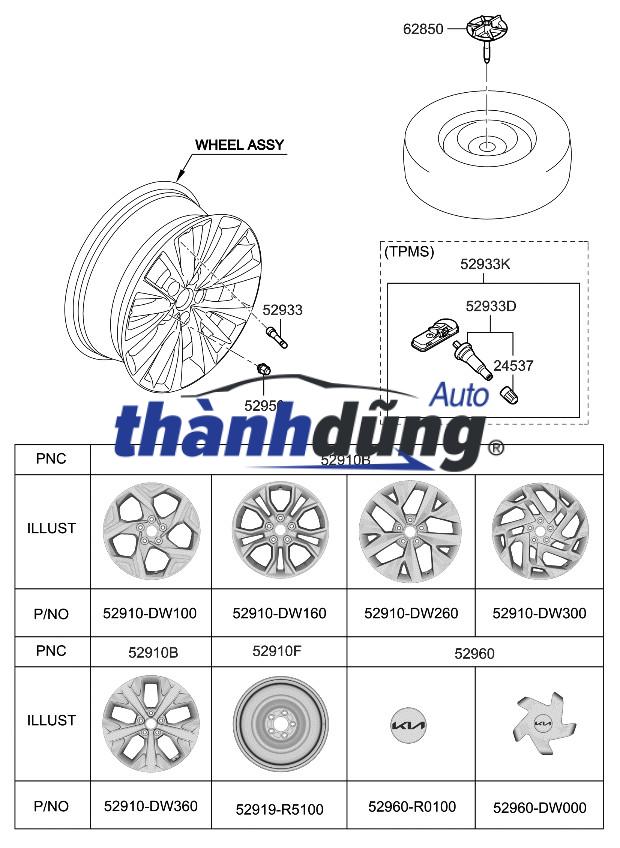 MÂM BÁNH SAU KIA K190 | 52910-4E570 - Ảnh 3