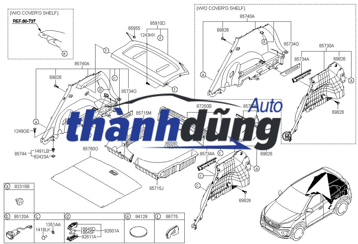 GIÁ ĐỂ ĐỒ CỐP HẬU HYUNDAI I10 2015 | 85930B4000PYN - Ảnh 5