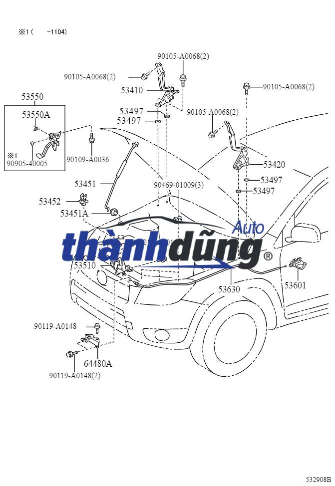 KHÓA NẮP CAPO NISSAN NAVARA 2.5 2018 | 65601-4KD0A - Ảnh 5