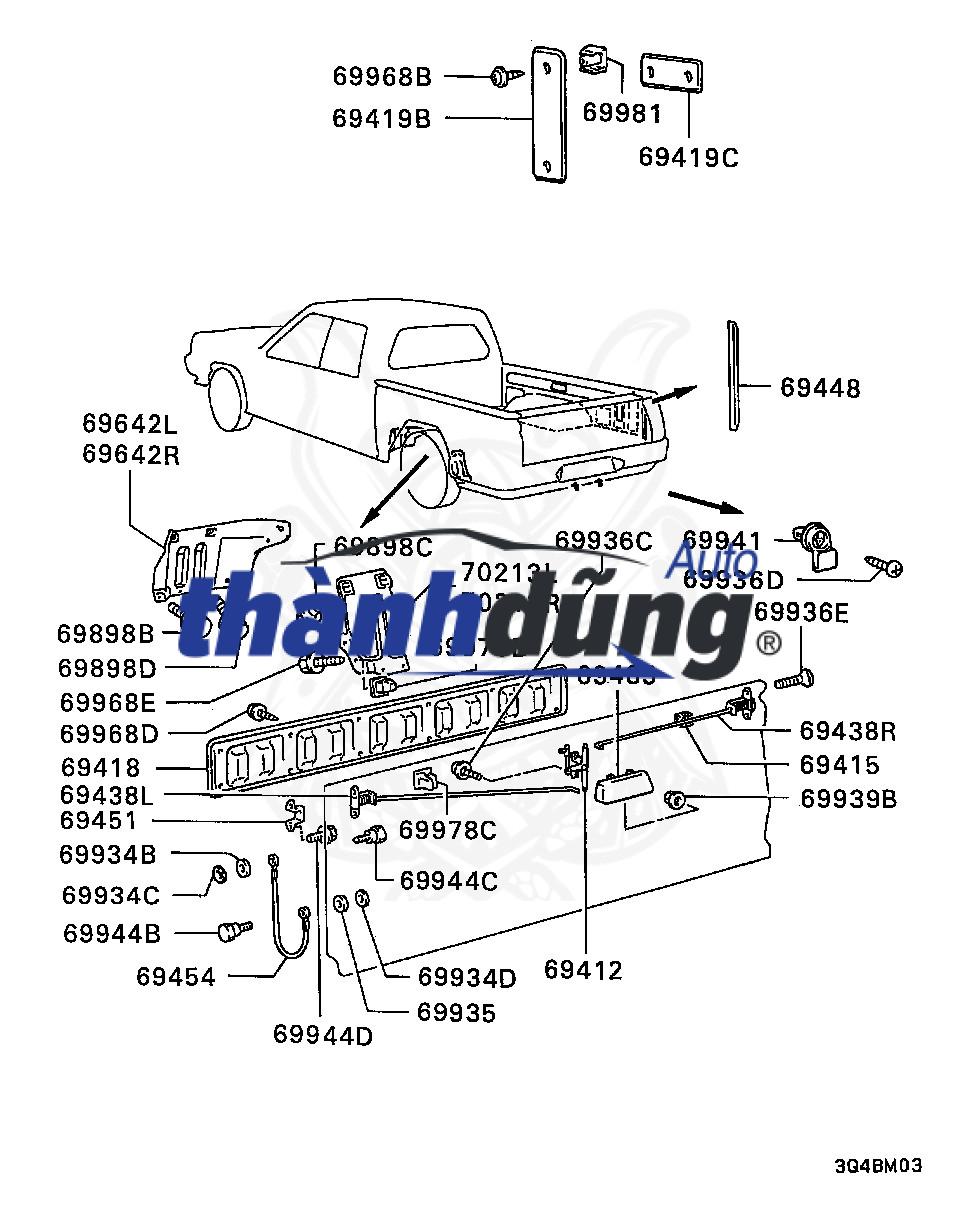 TAY MỞ CỬA THÙNG SAU NISSAN NAVARA 2009 | 90606EB705 - Ảnh 4