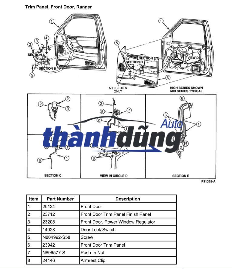 TÁP LY CÁNH CỬA SAU XE FORD RANGER 2010 - Ảnh 4