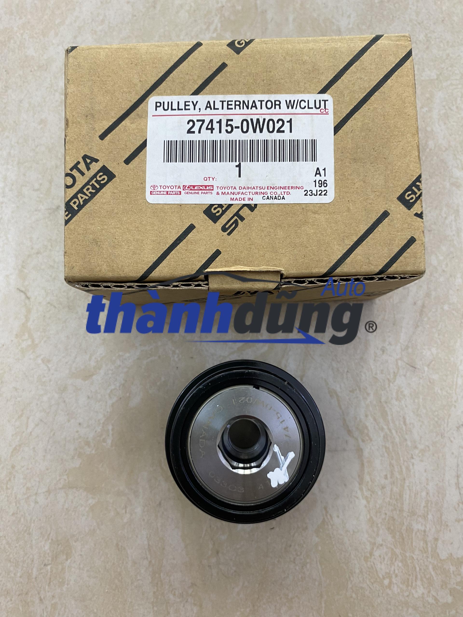 PULY MÁY PHÁT ĐIỆN TOYOTA HIGHLANDER