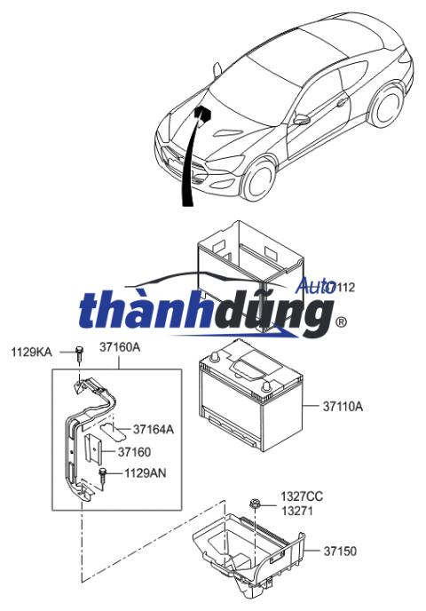 KHAY ĐỰNG BÌNH ẮC QUY HYUNDAI ELANTRA 2018 | 37150F2500 - Ảnh 3