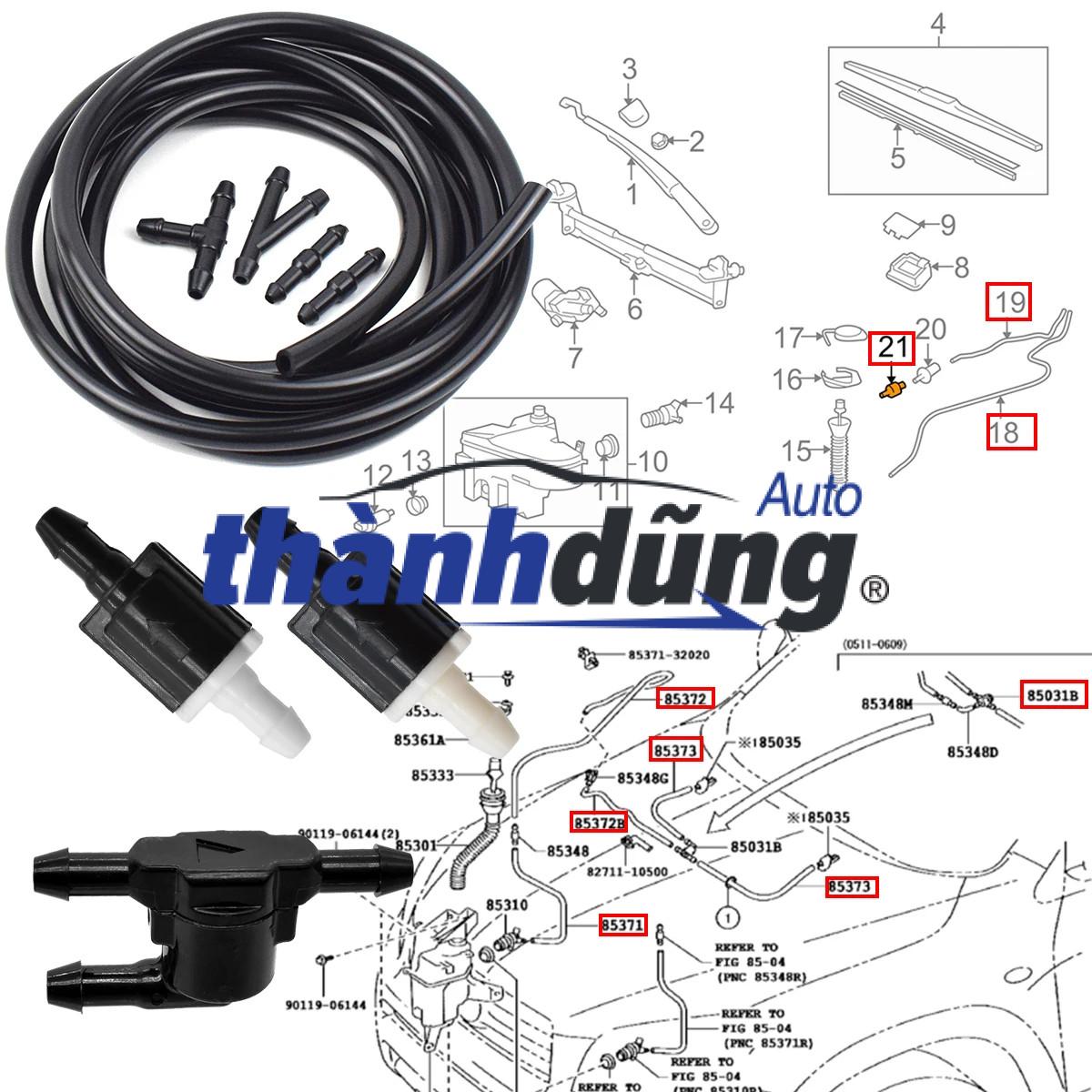 VAN CHIA NƯỚC RỬA KÍNH TOYOTA ALTIS 2013 | 853210A010 - Ảnh 3