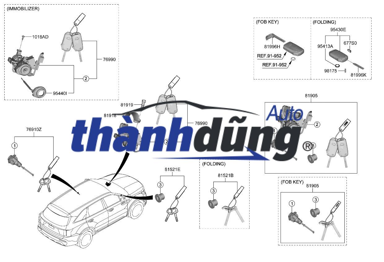 CHÌA KHÓA CỬA PHẢI HYUNDAI PORTER 2 2011 | 819704FA00 - Ảnh 5