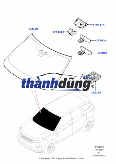 GƯƠNG CHIẾU HẬU TRONG XE MAZDA CX9 2017-2023 | KD4669220C - Ảnh 3