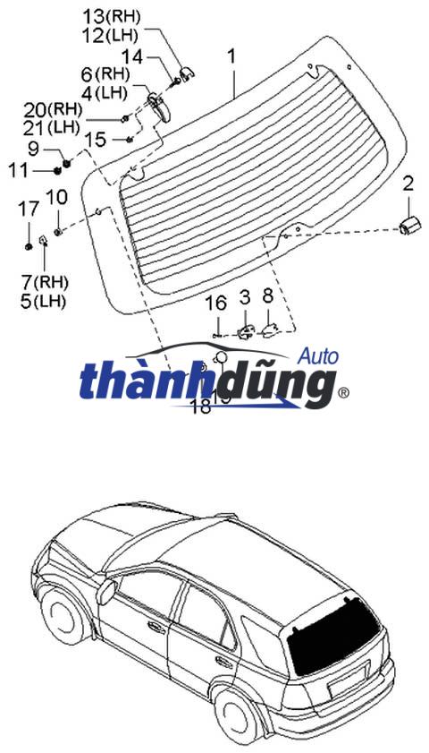 KÍNH THÙNG SAU HYUNDAI PORTER 2 2004-2016 | 8611043012R - Ảnh 3