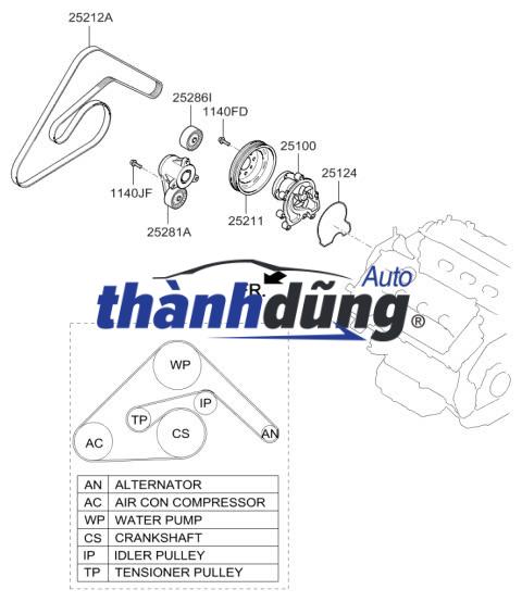 RON BƠM NƯỚC MERCEDES R350 2012-2015 | A2762010000 - Ảnh 4