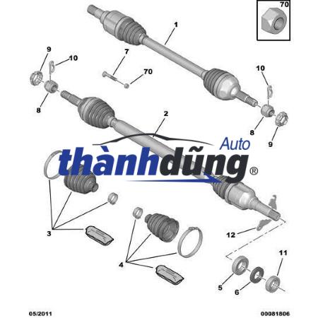 BẠC ĐẠN LÁP TRUNG GIAN FORD ECOSPORT 2014-2018 - Ảnh 3