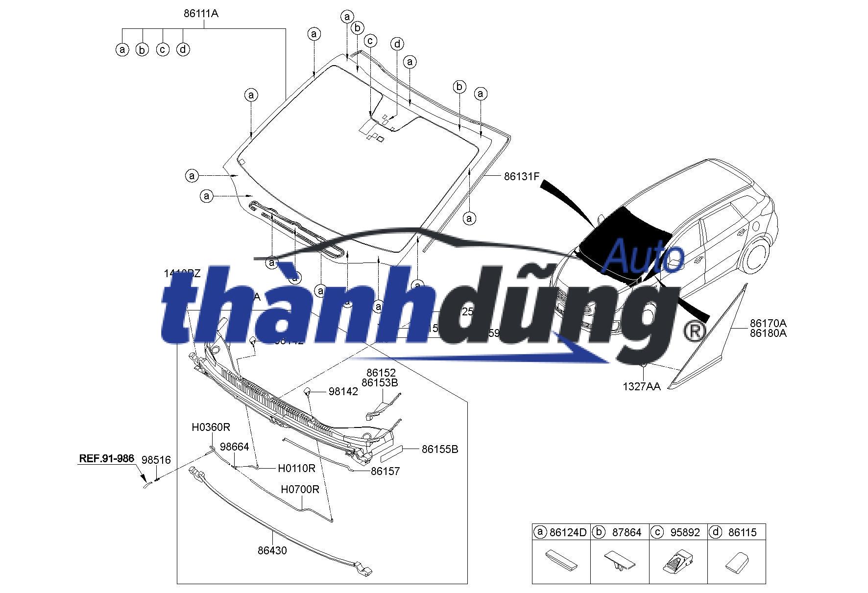 KÍNH CHẮN GIÓ TRƯỚC HYUNDAI ACCENT 2023 | 86110H6900 - Ảnh 3