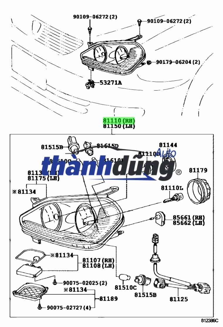 ĐÈN PHA PHỤ MAZDA BT50 2016 | UC2J510K0B - Ảnh 5