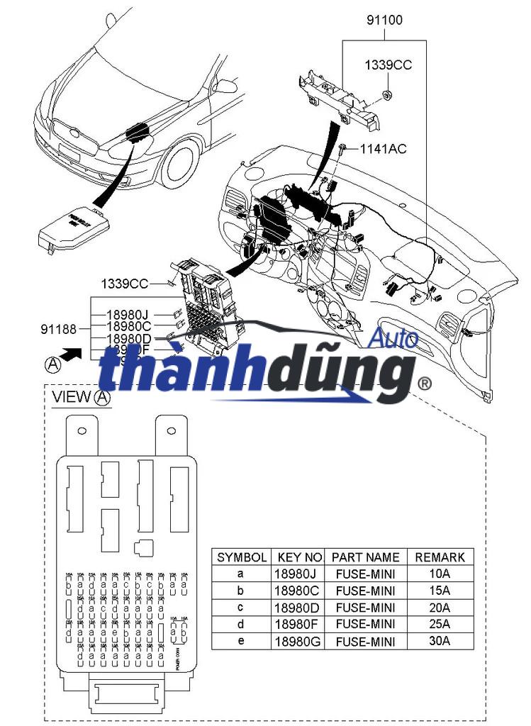 HỘP CẦU CHÌ XE KIA SEDONA 3.3L V6 | 91951A9210 - Ảnh 6