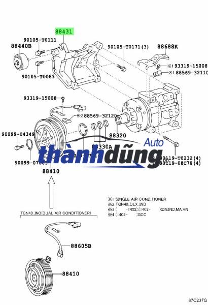 GIÁ BẮT LỐC LẠNH TOYOTA FORTUNER 2010 | 88431-0K010 - Ảnh 5
