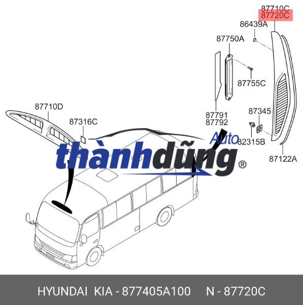 NẮP THÔNG GIÓ ĐUÔI XE PHỤ HYUNDAI COUNTY | 87740-5A100 - Ảnh 3