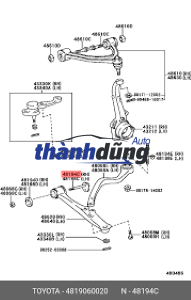 ỐC CÀNG A DƯỚI TOYOTA HILUX 2009 | 48190-0K020 - Ảnh 5