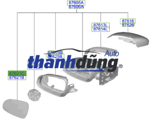 ỐP GƯƠNG CHIẾU HẬU XE MITSUBISHI PAJERO 2020 | 7632D995XA - Ảnh 3