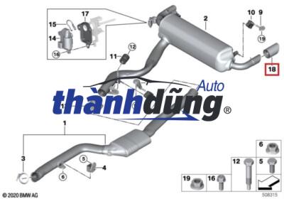 ỐNG XẢ ĐOẠN GIỮA TOYOTA FORTUNER 2005-2014 | 174030C030 - Ảnh 3