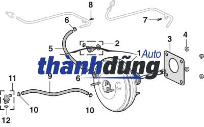 ÔNG CHÂN KHÔNG BẦU PHANH HYUNDAI STAREX GRAND | 591304H000 - Ảnh 4