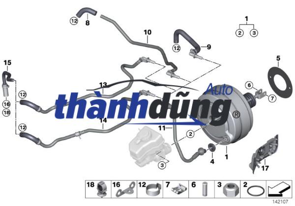 ÔNG CHÂN KHÔNG BẦU PHANH HYUNDAI STAREX GRAND | 591304H000 - Ảnh 3