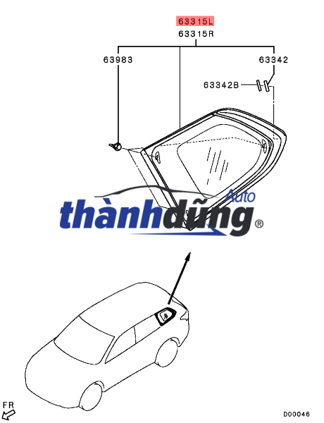 KÍNH HÔNG XE PHẢI HYUNDAI KONA 2020 | 87810J9000 - Ảnh 2