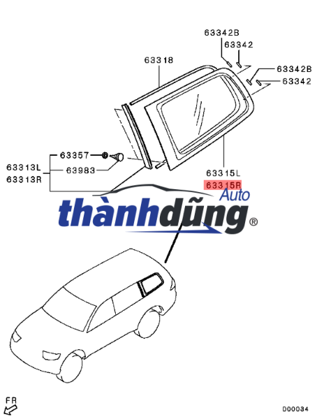 KÍNH HÔNG XE PHẢI HYUNDAI KONA 2020 | 87810J9000 - Ảnh 3