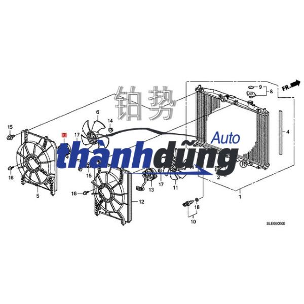 MÔ TƠ QUẠT KÉT NƯỚC XE TOYOTA CAMRY ACV40 | 163630H050 - Ảnh 5