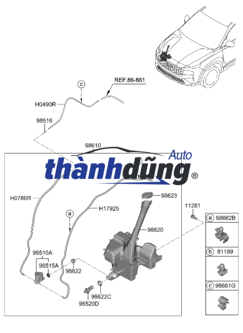 BƠM NƯỚC RỬA KÍNH KIA RONDO 2011-2017 | 985102W500 - Ảnh 4