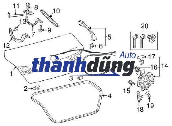 DÂY GIẬT CỐP SAU TOYOTA VIOS 2019 | 646070D480 - Ảnh 5