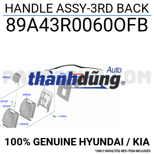 TAY BẬT HÀNG GHẾ THỨ 3 KIA CARNIVAL 2020-2023 | 89A43R0060OFB - Ảnh 4