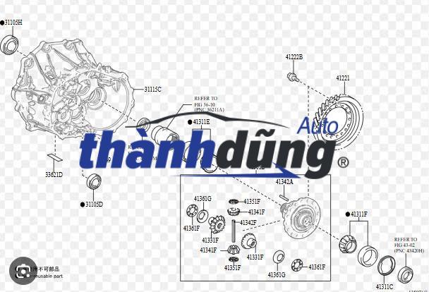 BỘ VI SAI HỘP SỐ KIA K250 2019 | 534104E250 - Ảnh 5