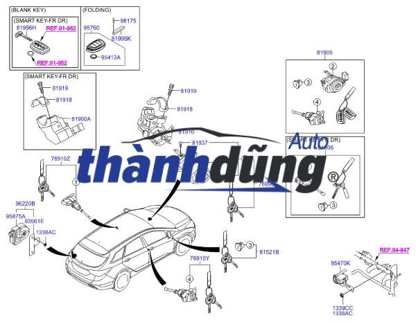 Ổ KHÓA CỔ VÔ LĂNG KIA CERATO 2013 | 81900A7000 - Ảnh 4
