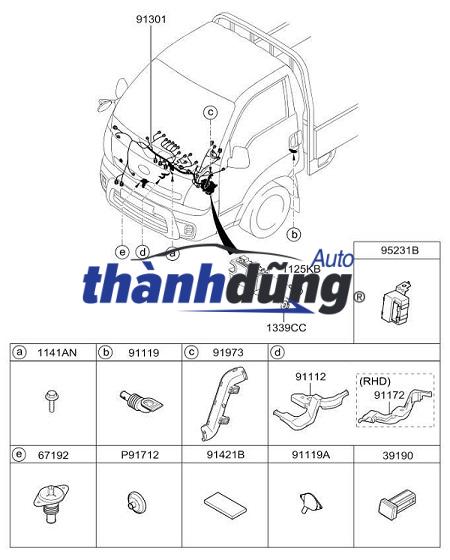 Ổ NGẬM KHÓA CỬA PHỤ RH KIA K200 2018 | 813204E000 - Ảnh 5