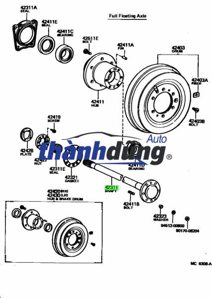 BẠC ĐẠN BÁNH SAU TOYOTA INNOVA 2005-2016 | 90363T0008 - Ảnh 4