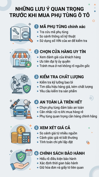 Những lưu ý quan trọng trước khi mua phụ tùng ô tô – Đừng mua khi chưa đọc!