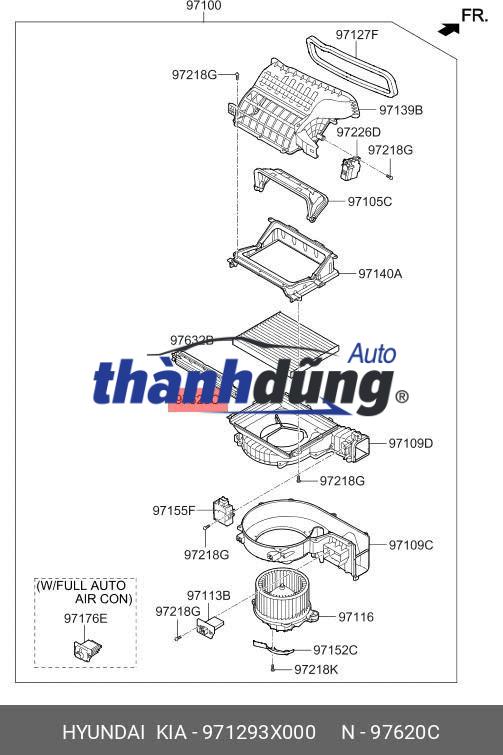 NẮP ĐẬY LỌC GIÓ MÁY LẠNH KIA CERATO 2011-2017 | 971293X000 - Ảnh 6