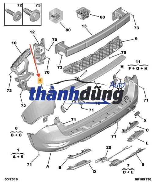 CẢN SAU PEUGEOT 5008 1.6 2020 - Ảnh 6