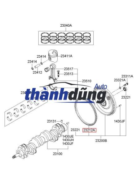VÒNG RĂNG BÁNH ĐÀ KIA K3000 2001-2006 - Ảnh 5