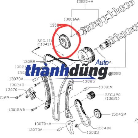 BÁNH RĂNG ĐẦU TRỤC CƠ NISSAN LIVINA 2007-2013 - Ảnh 5