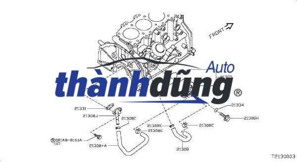 ỐNG NƯỚC ĐỘNG CƠ NISSAN NAVARA 2015 | 21308EB71A - Ảnh 4