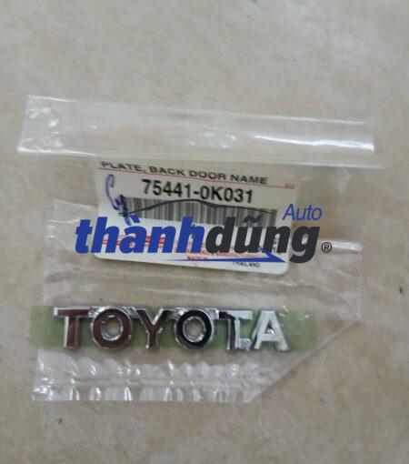 CHỮ TOYOTA CỐP HẬU XE TOYOTA HILUX 2013