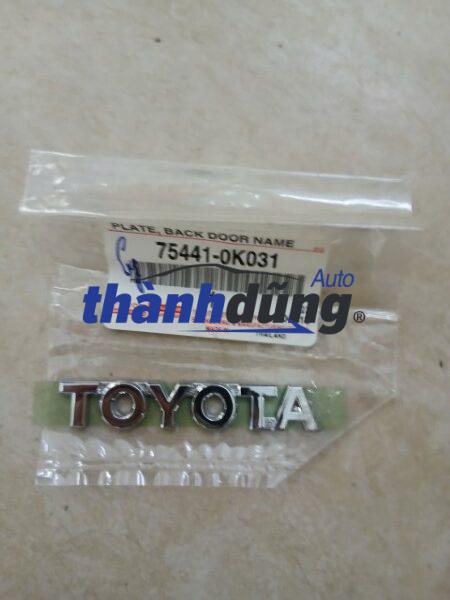 CHỮ TOYOTA CỐP HẬU XE TOYOTA HILUX 2013