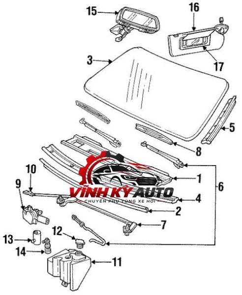 MOTOR BƠM NƯỚC RỬA KÍNH HYUNDAI PORTER 2 / H100 / H150 - MÃ 985104F000 - Ảnh 4