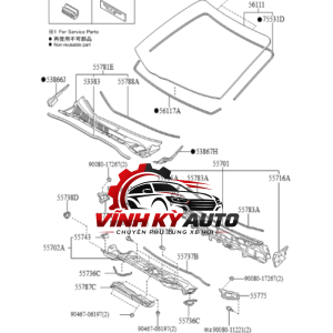 NẸP CAO SU KÍNH LÁI XE TOYOTA COROLLA CROSS 2021-2025 MÃ 755330A030 - Ảnh 6