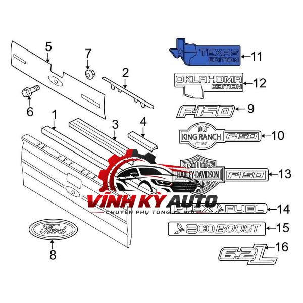 LOGO CAM LÙI FORD RANGER 2018-2023 CL3Z9942528B - Ảnh 4