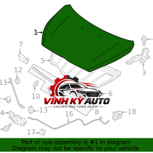 NẮP ĐẬY KHOANG MÁY XE MITSUBISHI OUTLANDER 2014-2022 - MÃ 5900A739 - Ảnh 4