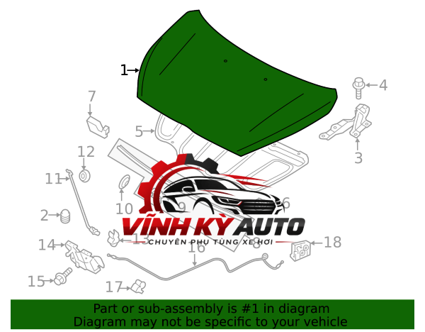 NẮP ĐẬY KHOANG MÁY XE MITSUBISHI OUTLANDER 2014-2022 - MÃ 5900A739 - Ảnh 4
