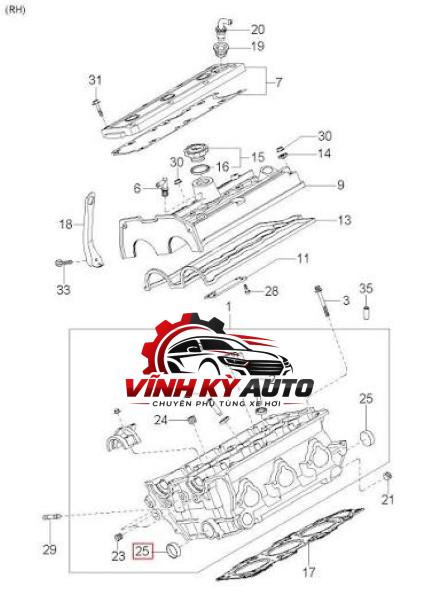 BỘ HƠI ĐỘNG CƠ THACO KIA K165 / K140 / K3000 / K190 - MÃ 0K75A23200 - Ảnh 4