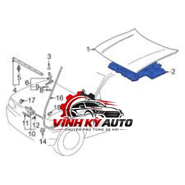 TẤM NỈ CHỐNG NÓNG NẮP CAPO CHEVROLET COLORADO / TRAILBLAZER - MÃ 52073802 - Ảnh 3