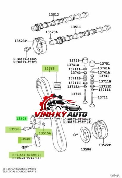DÂY ĐAI CAM MITSUBISHI PAJERO V33 / V43 ĐỜI 2005 - MÃ MD111427 - Ảnh 5